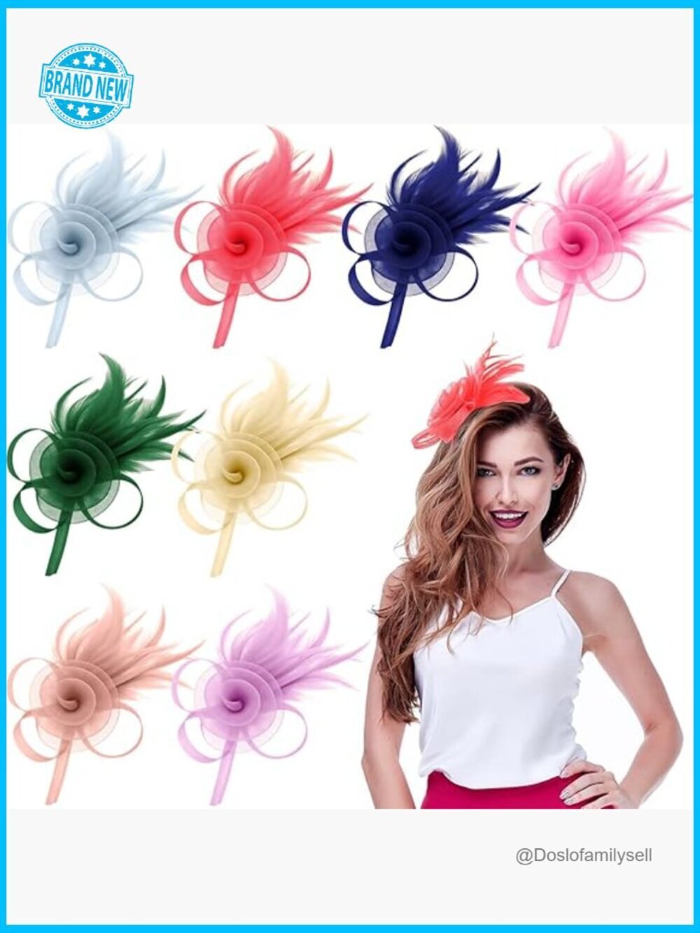 Derby Fascinator Hat Set with Mesh Feathers for Tea Party Wedding Cocktail Hair